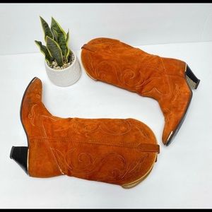 ACME Western Cowgirl Suede Leather Upper Boots 8